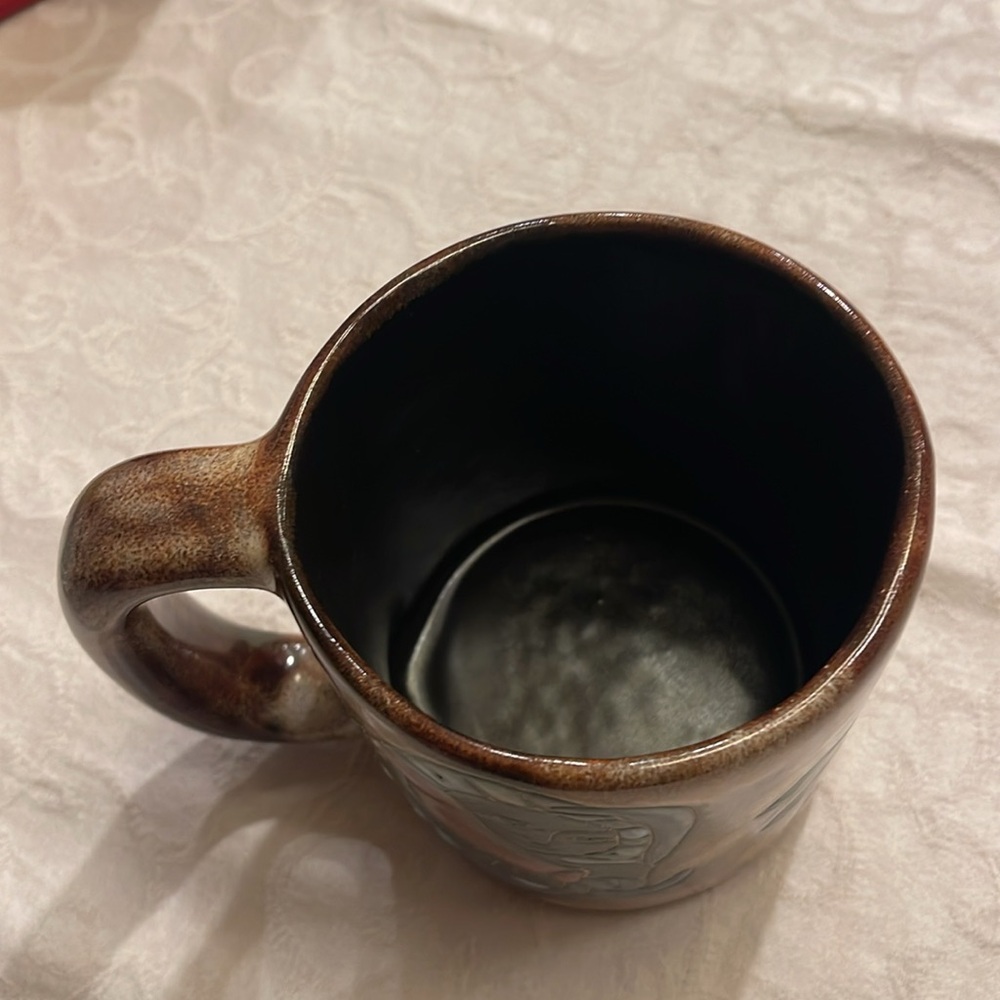 Artistic Brown Ceramic Mug “ Aquarius “ Design by Mara Mexico - Picture 4 of 10